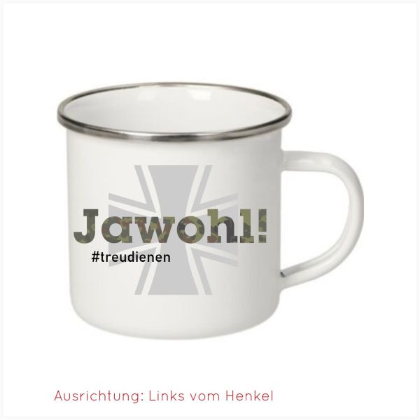 Tasse Bundeswehr Jawohl Emaille